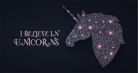 Unicorn head silhouette with pink magic texture Vector Image