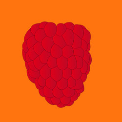 abstract red raspberry isolated on orange vector image