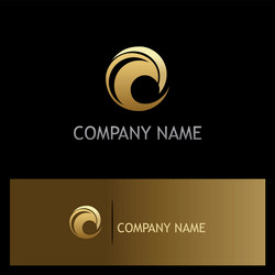 Round sphere gold wave logo Royalty Free Vector Image