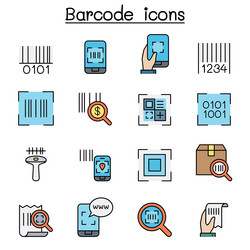 qr code scanner package and barcode reader vector image