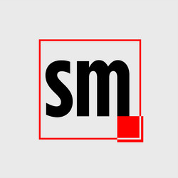 sm company name monogram with initial letters vector image