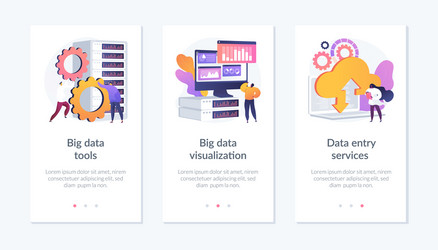 big data app interface template vector image