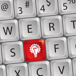 Computer Keyboard with Light Key vector image