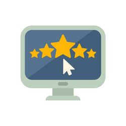 computer monitor displaying five star rating vector image