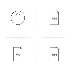 files and folders sign simple linear icon vector image