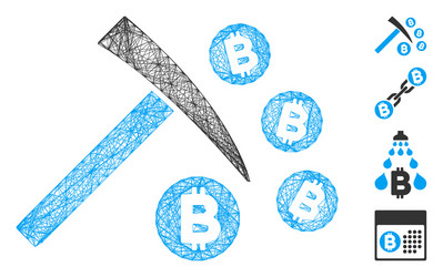 net bitcoin mining hammer mesh vector image