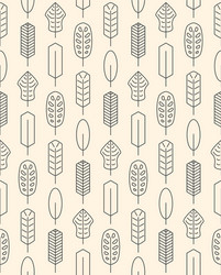 seamless pattern made of minimalistic linear palm vector image