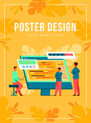 software developers programming on computer vector image