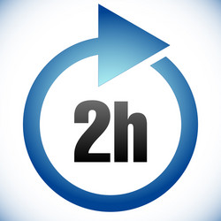 2h turnaround time tat icon interval vector