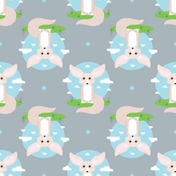 abstract seamless pattern with fennec fox vector image