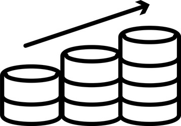 graphic chart with up arrow line style vector image