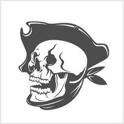 Pirate Skull with Hat Vector Image