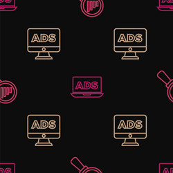 set line magnifying glass and analysis vector image