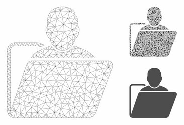 user folder mesh wire frame model vector image