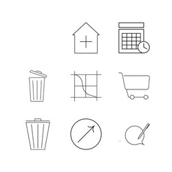 web linear icon set simple outline icons vector image