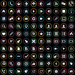 100 ui icons for web and mobile vector image