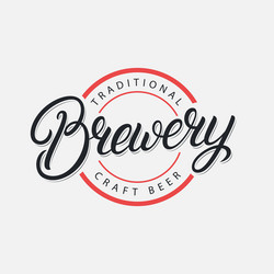 Brewery hand written lettering logo vector