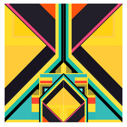 colorful geometric and curve background pattern vector image