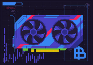 computer video card with a flat interface design vector image