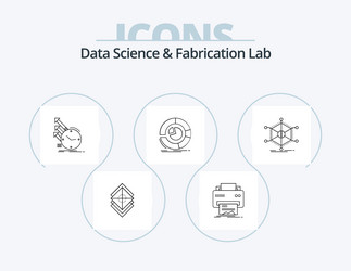 data science and fabrication lab line icon pack 5 vector image