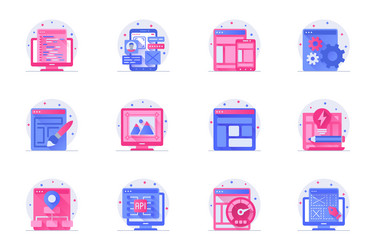 design and development concept web flat color vector image