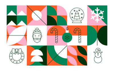 geometrical line holiday christmas banner Vector Image