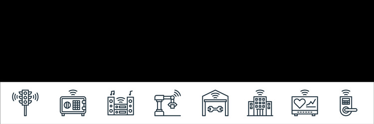 internet things line icons linear set quality vector image
