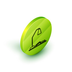 isometric line workplace with table lamp and open vector image