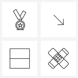 modern style set 4 line pictograph grid based vector image