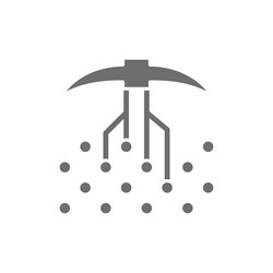 pickaxe with closed contacts blockchain vector image