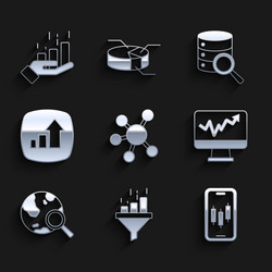 set project team base sales funnel with chart vector image