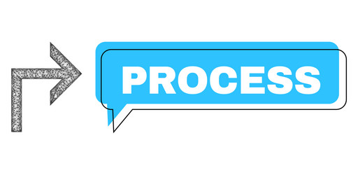 shifted process chat balloon and net mesh turn vector image