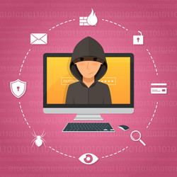 hacker activity and attack concept vector image