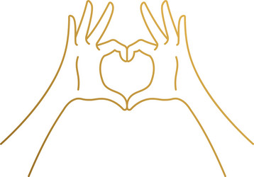 linear icon hands gesturing heart hand drawn vector image