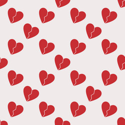 red broken heart seamless pattern or divorce vector image