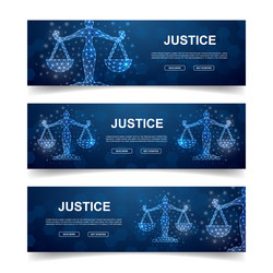 Set of three scales horizontal banners vector