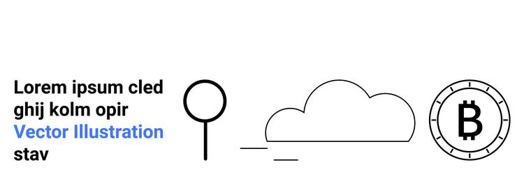 abstract design with cloud lollipop and bitcoin vector image