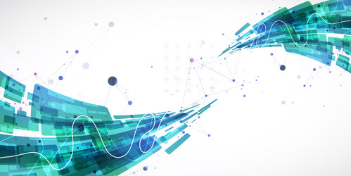 abstract wave of rectangles with plexus elements vector image