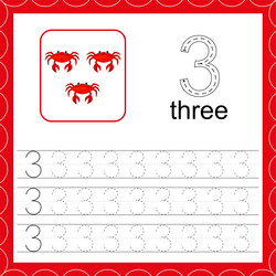 cards with numbers for children trace the line vector