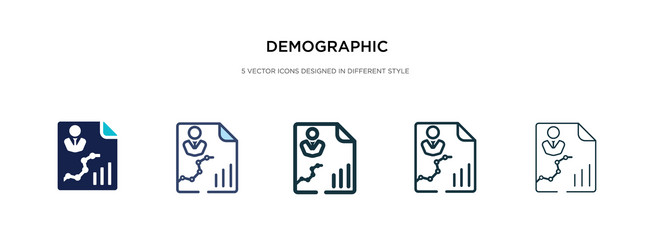 Demographic icon in different style two colored vector