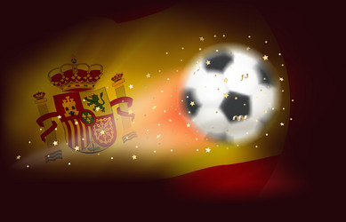 Flying Soccer Ball with Spanish Flag Vector Image