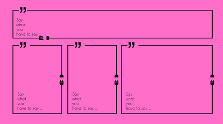 quotation mark frame with flat style and space vector image