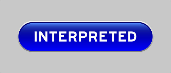 blue color capsule shape button with word vector image