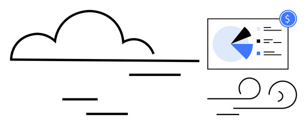 cloud computing data analysis with financial vector image