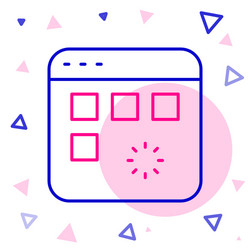 line loading a data window with progress bar vector image