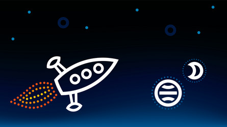 space background scenery with spaceship vector image