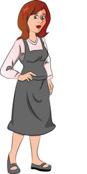 Young woman with hand on hip vector