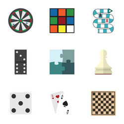 flat icon play set of cube ace chess table vector image
