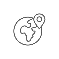 globe with pointer line icon vector image