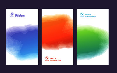 set of three banners abstract headers with step vector image
